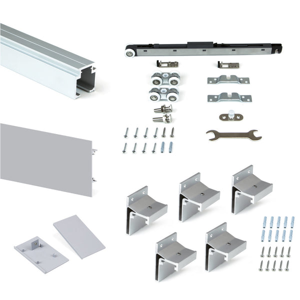 Binario per Porte Scorrevoli con Kit di Accessori 200 cm in Alluminio Emuca online