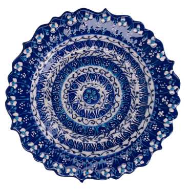 Piattino Svuotatasche Ø18xh2,5 cm in Ceramica Blu-1