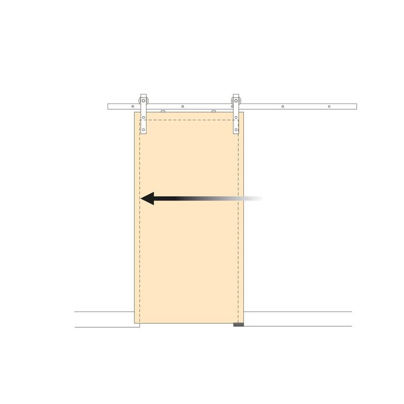 Binario per Porte Scorrevoli con Kit di Accessori 200 cm in Acciaio Emuca Nero-3