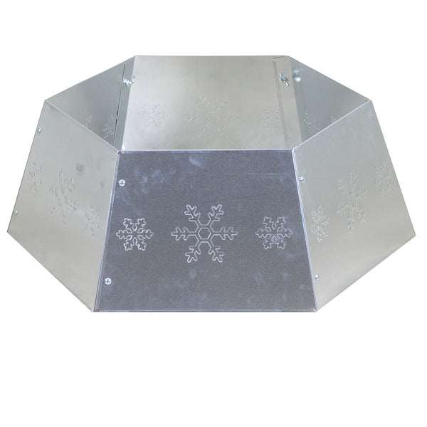 Copri base Albero di Natale in Metallo pieghevole argento esagonale cm Ø68xh25 acquista