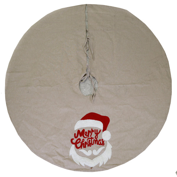 Copri base Albero di Natale in Tessuto babbo natale beige cm Ø70 online