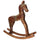 Cavallo a Dondolo Decorativo in Legno rivestito in Metallo oro cm 40x11xh46