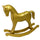 Cavallo a Dondolo Decorativo in Legno oro cm 37x8xh32