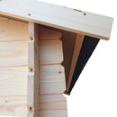 Casetta Box da Giardino per Attrezzi 248x248 cm con Porta Doppia Finestrata in Legno Naturale-9