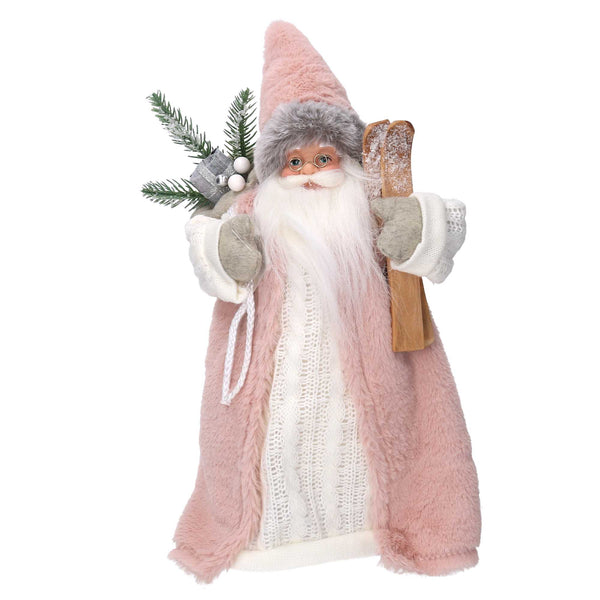 Puntale Babbo Natale tessuto rosa cm Ø22xh30 acquista
