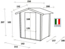 Casetta Box da Giardino per Attrezzi 215x180 cm con Porta Doppia Finestrata in Legno Naturale-5