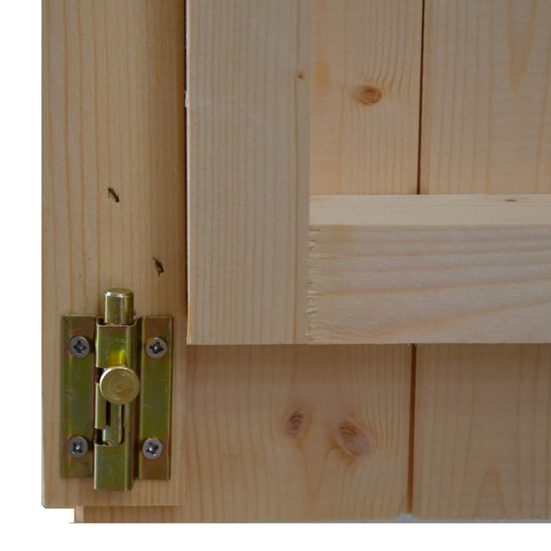 Casetta Box da Giardino per Attrezzi 215x180 cm con Porta Doppia Finestrata in Legno Naturale-8