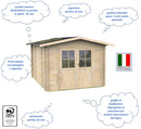 Casetta Box da Giardino per Attrezzi 215x250 cm con Porta Doppia Finestrata in Legno Naturale-4