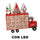 Calendario dell'Avvento in Legno con Led furgone rosso cm 32x7xh32