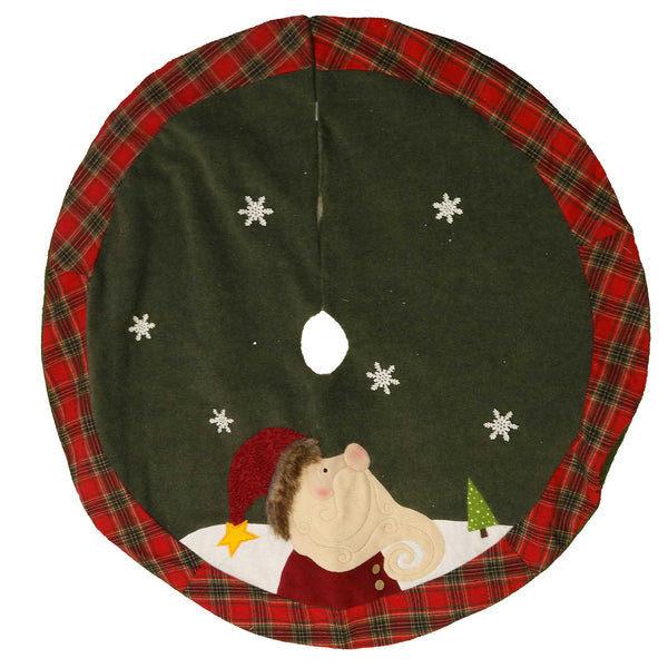 prezzo Copri base Albero di Natale in Tessuto con babbo natale verde cm Ø122xh1