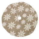 Copri base Albero di Natale in Tessuto fiocchi di neve beige cm Ø107xh1-1