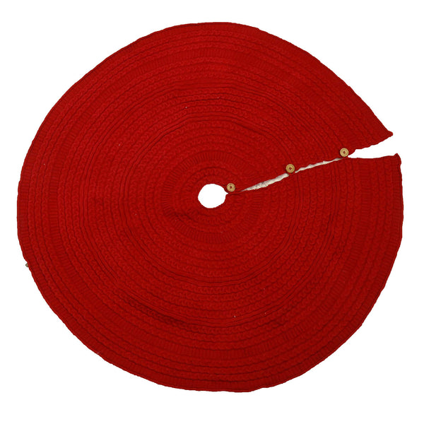 prezzo Copri base Albero di Natale in Tessuto maglia rosso cm Ø112xh0,5
