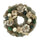 Coroncina con pigne e fiori bianco verde cm Ø30xh7,5