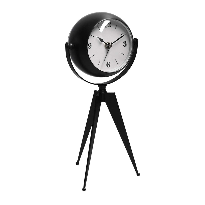 Orologio da Tavolo 14x11xh30 cm in Metallo Nero-1