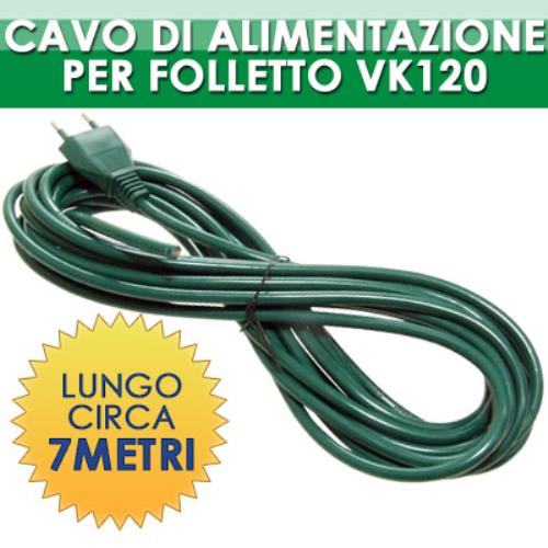 Cavo di Alimentazione per Folletto Vk120 Vk121 Vk122 7 Metri-1