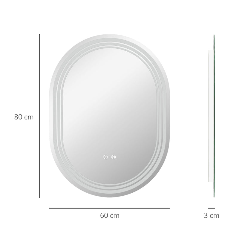 Specchio Bagno con Luce LED e Antiappannamento 80x60 cm Benin - Ledkia