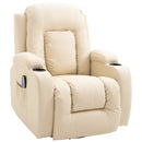 Poltrona Relax Massaggiante in Similpelle in Similpelle Beige-1
