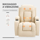 Poltrona Relax Massaggiante in Similpelle in Similpelle Beige-4