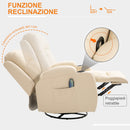 Poltrona Relax Massaggiante in Similpelle in Similpelle Beige-5