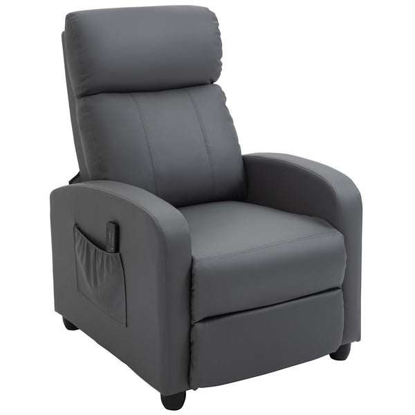 Poltrona Relax Massaggiante 68x88x98 cm con Telecomando in Similpelle Grigio prezzo