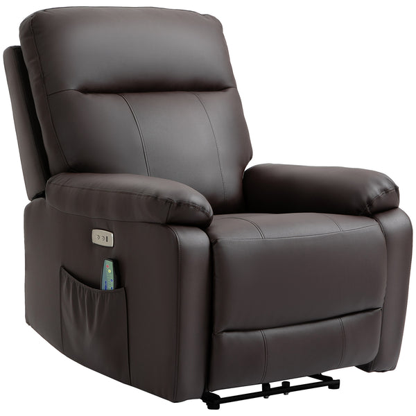 Poltrona Relax Massaggiante 80x96x97 cm con Telecomando Marrone acquista