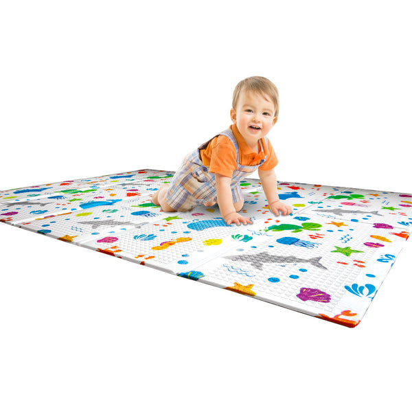Tappeto Morbido per Bambini 200x150x1 cm Pieghevole Oceano Multicolore prezzo