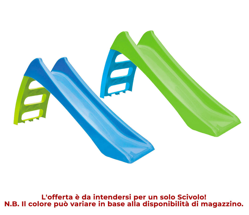 Scivolo 3 Gradini 116x62,5x36 cm in Plastica Azzurro o Verde-4