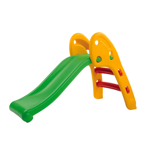 Scivolo per Bambini 110x54x70 cm Pieghevole in Plastica Verde e Arancione sconto
