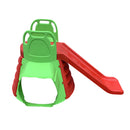Scivolo per Bambini 180x180x98 cm con Tunnel in Plastica Rosso e Verde -2