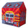 Tenda da Gioco per Bambini 95x72x105 cm Struttura in Plastica Tubolare Pompieri Rosso