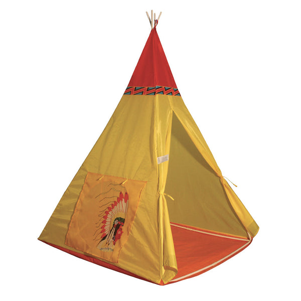 online Tenda Indiana per Bambini 100x100x135 cm Struttura in Plastica Tubolare Gialla
