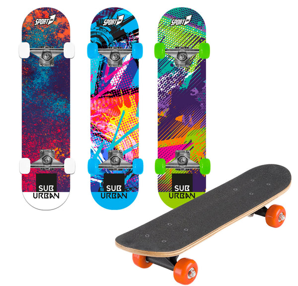 Skateboard con Tavola 80 cm in Legno Concava Sub Urban Multicolore sconto