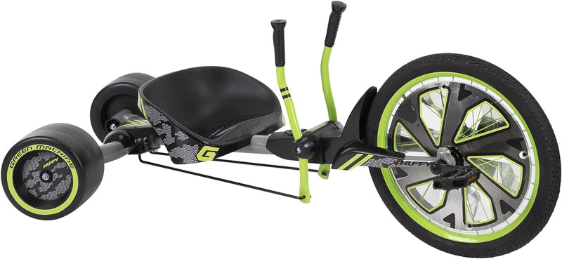 Green Machine Triciclo Go Kart a Pedalata Muscolare 20’’ con Leve Nero e Verde -1