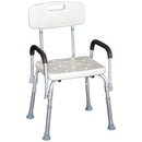 Sedia per Doccia con braccioli - Sedile da vasca con schienale sedia regolabile in altezza -1