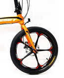 Bicicletta Pieghevole 20" in Alluminio Ruote in Lega Arancio Fluo-3