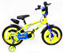 Bicicletta per Bambino 14" 2 Freni con Borraccia e Scudetto Frontale Gialla e Blu-1