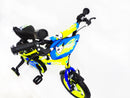 Bicicletta per Bambino 14" 2 Freni con Borraccia e Scudetto Frontale Gialla e Blu-4