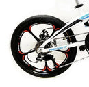 Bicicletta Pieghevole 20" in Alluminio Ruote in Lega Bianco e Azzurro-3