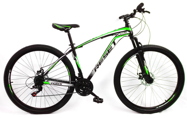 acquista Bicicletta Mountain Bike MTB Ragazzo 29" 21V in Acciaio Nero e Verde Fluo