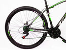 Bicicletta Mountain Bike MTB Ragazzo 29" 21V in Acciaio Nero e Verde Fluo-3