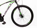 Bicicletta Mountain Bike MTB Ragazzo 29" 21V in Acciaio Nero e Verde Fluo-4