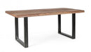 Tavolo da Pranzo 180x90x77 cm in Acciaio e Legno-1