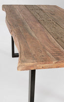 Tavolo da Pranzo 180x90x77 cm in Acciaio e Legno-5
