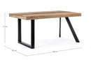 Tavolo da Pranzo 160x90x77 cm in Acciaio e Legno-2