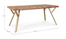 Tavolo da Pranzo 180x90x76 cm in Acciaio e Legno-2