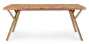 Tavolo da Pranzo 180x90x76 cm in Acciaio e Legno-3