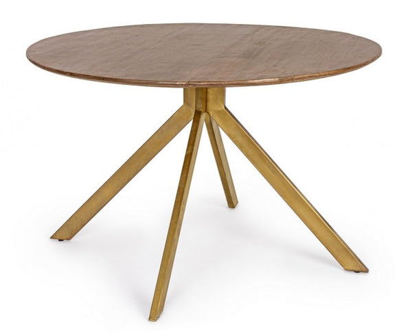 Tavolo da Pranzo Ø120x76 cm in Acciaio e Legno acquista