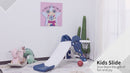 Scivolo per Bambini 146x68x68 cm con Canestro e Pallone Basket  Blu e Bianco
