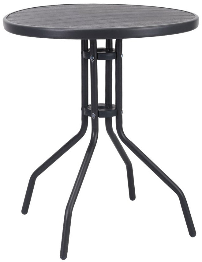 Tavolino da Giardino Ø60 cm in Acciaio Becker Wood Grigio-1