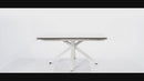 Tavolo Allungabile 160/240x90x76 cm in Metallo con Top Ceramica su Vetro Marmo Bianco